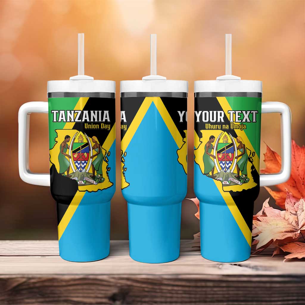 Personalised Tanzania Union Day Tumbler With Handle Coat Of Arms With Map