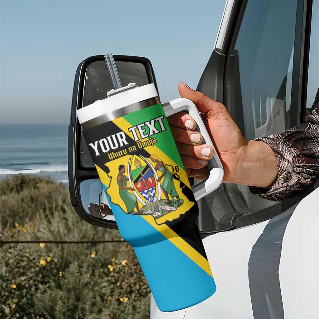 Personalised Tanzania Union Day Tumbler With Handle Coat Of Arms With Map