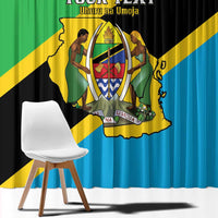 Personalised Tanzania Union Day Window Curtain Coat Of Arms With Map