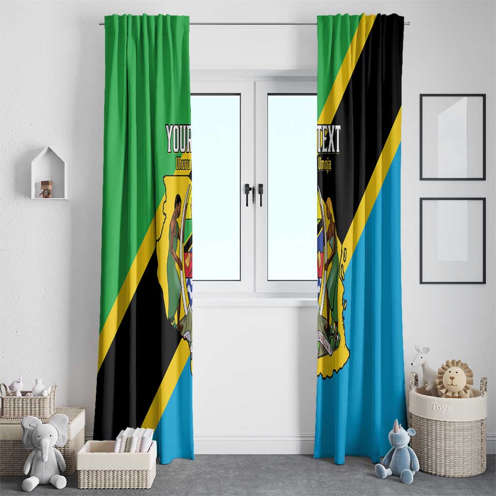 Personalised Tanzania Union Day Window Curtain Coat Of Arms With Map