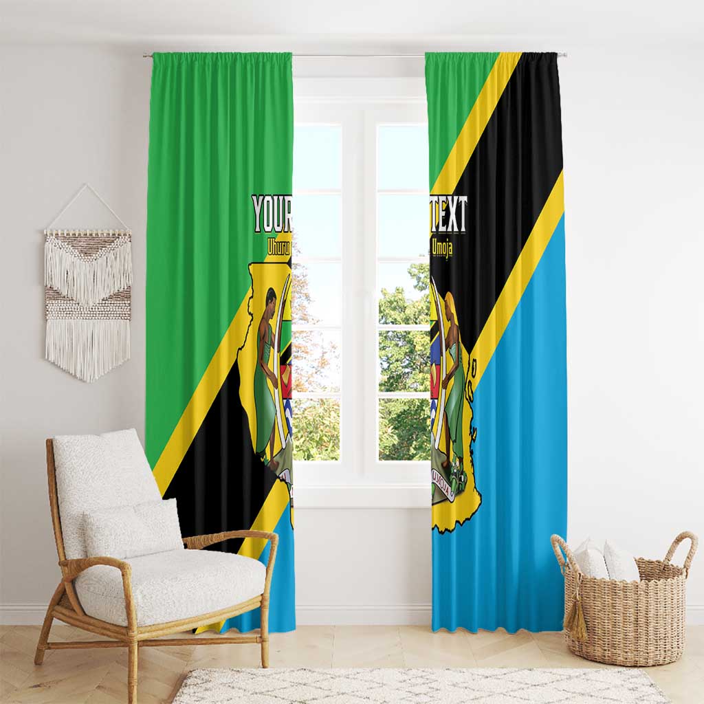 Personalised Tanzania Union Day Window Curtain Coat Of Arms With Map
