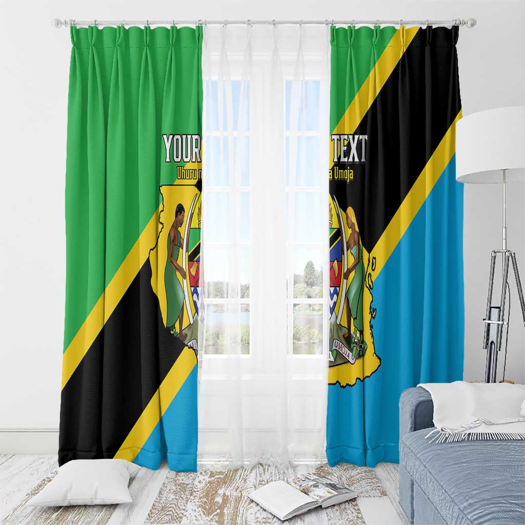 Personalised Tanzania Union Day Window Curtain Coat Of Arms With Map