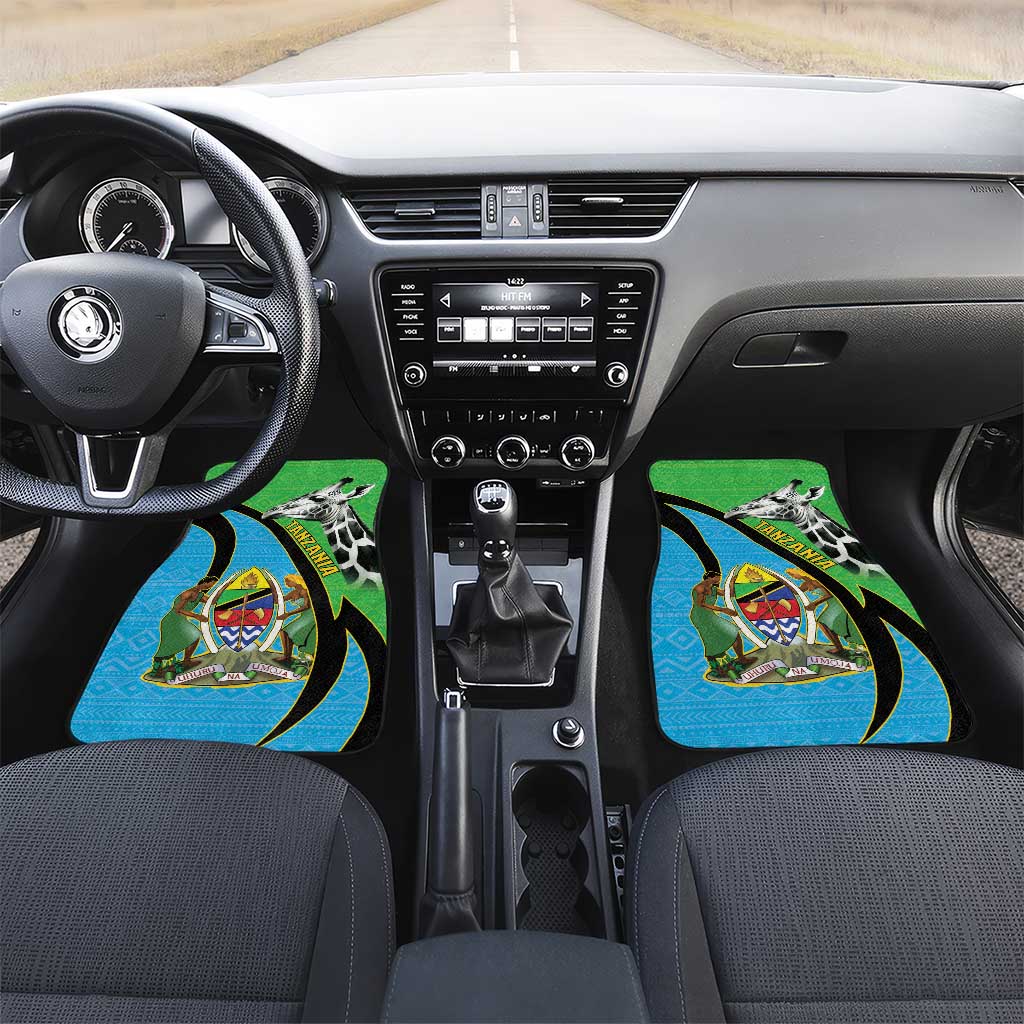 Tanzania Giraffe Car Mats Coat Of Arms African Pattern