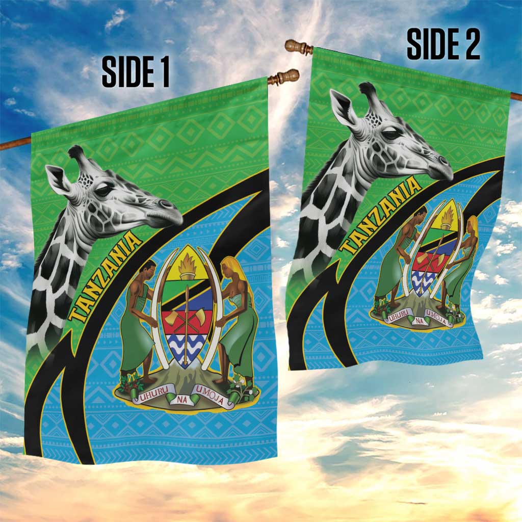 Tanzania Giraffe Garden Flag Coat Of Arms African Pattern