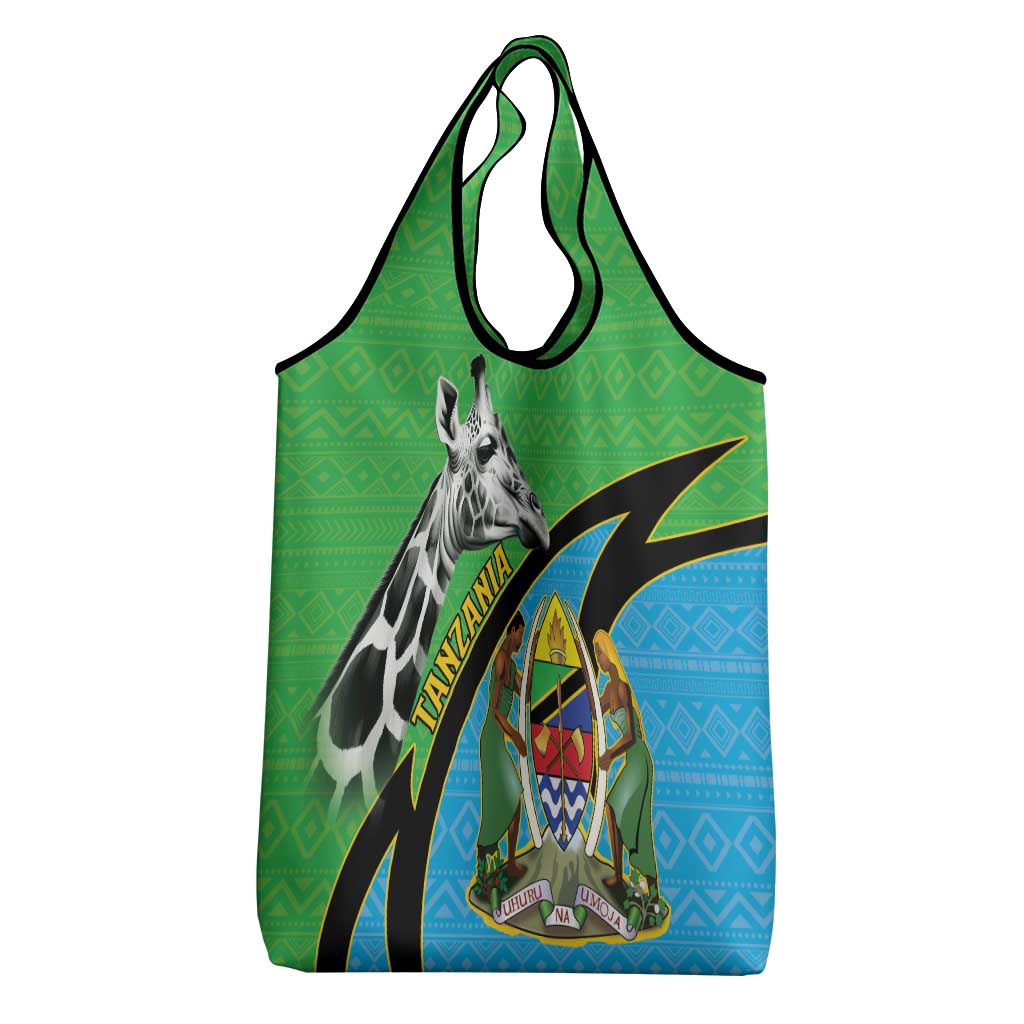 Tanzania Giraffe Grocery Bag Coat Of Arms African Pattern