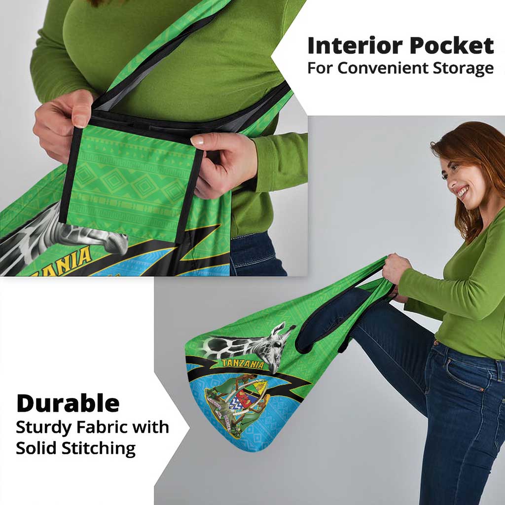 Tanzania Giraffe Grocery Bag Coat Of Arms African Pattern