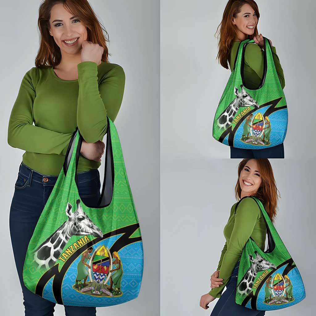 Tanzania Giraffe Grocery Bag Coat Of Arms African Pattern