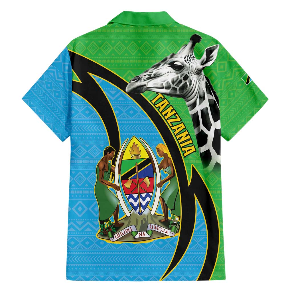 Tanzania Giraffe Hawaiian Shirt Coat Of Arms African Pattern