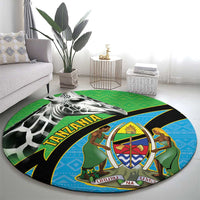 Tanzania Giraffe Round Carpet Coat Of Arms African Pattern