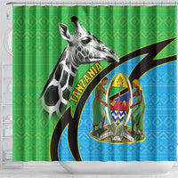 Tanzania Giraffe Shower Curtain Coat Of Arms African Pattern