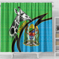 Tanzania Giraffe Shower Curtain Coat Of Arms African Pattern