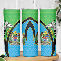 Tanzania Giraffe Skinny Tumbler Coat Of Arms African Pattern