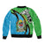 Tanzania Giraffe Sleeve Zip Bomber Jacket Coat Of Arms African Pattern