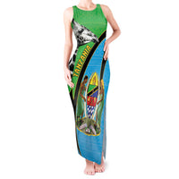 Tanzania Giraffe Tank Maxi Dress Coat Of Arms African Pattern