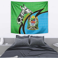Tanzania Giraffe Tapestry Coat Of Arms African Pattern