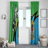 Tanzania Giraffe Window Curtain Coat Of Arms African Pattern