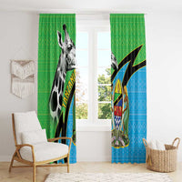 Tanzania Giraffe Window Curtain Coat Of Arms African Pattern