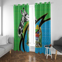 Tanzania Giraffe Window Curtain Coat Of Arms African Pattern