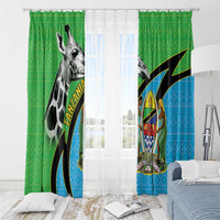 Tanzania Giraffe Window Curtain Coat Of Arms African Pattern