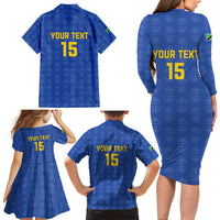Custom Tanzania Football Family Matching Long Sleeve Bodycon Dress and Hawaiian Shirt Go Taifa Stars