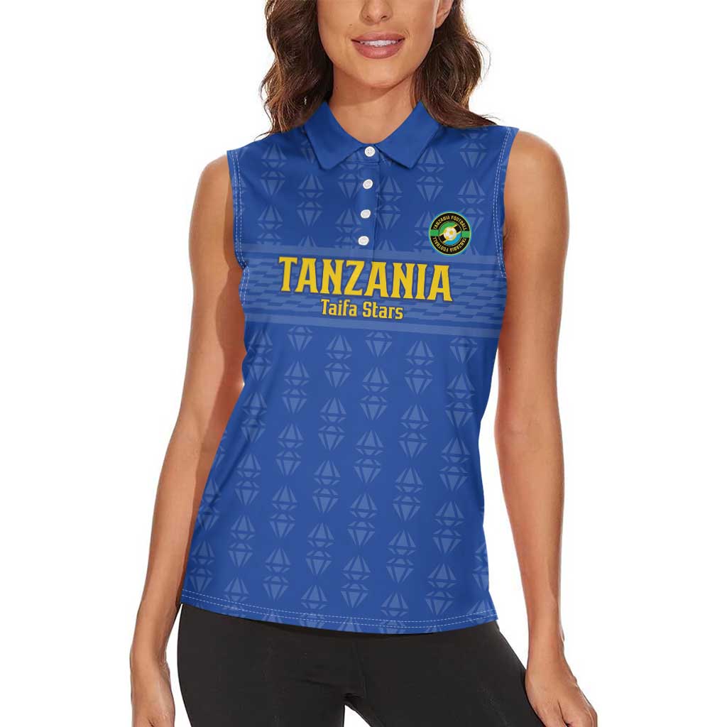 Custom Tanzania Football Women Sleeveless Polo Shirt Go Taifa Stars