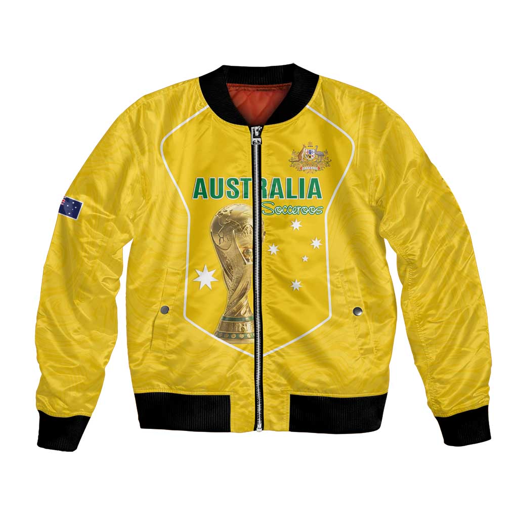 Custom Australia Soccer Bomber Jacket Aussie Aussie Oi Oi Oi