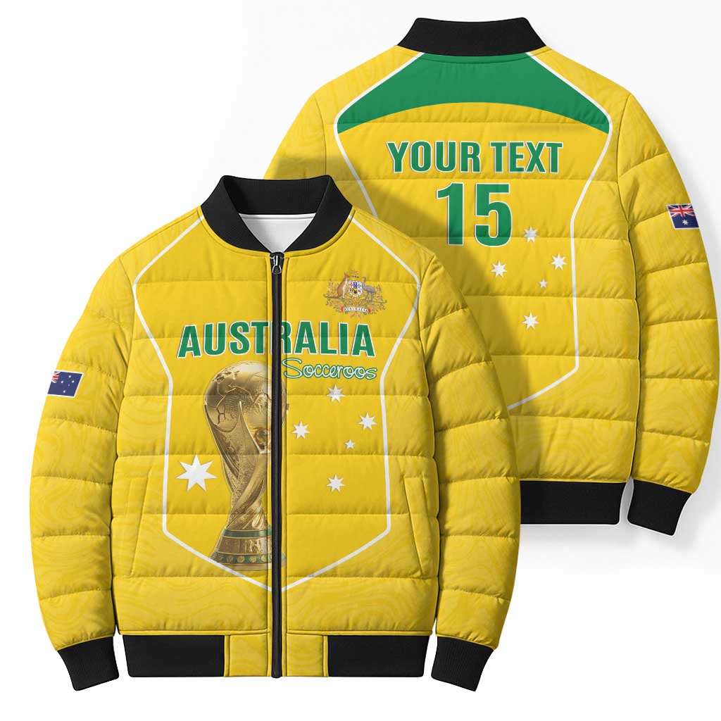 Custom Australia Soccer Bomber Puffer Jacket Aussie Aussie Oi Oi Oi