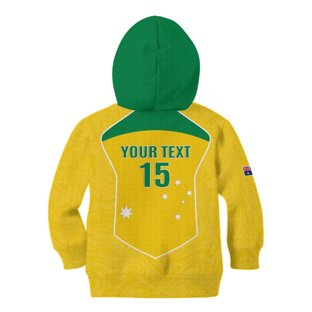 Custom Australia Soccer Kid Hoodie Aussie Aussie Oi Oi Oi