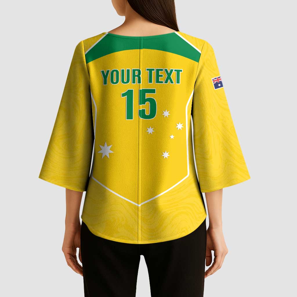 Custom Australia Soccer Kimono Sleeve Blouse Aussie Aussie Oi Oi Oi