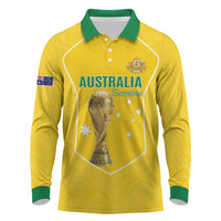 Custom Australia Soccer Long Sleeve Polo Shirt Aussie Aussie Oi Oi Oi