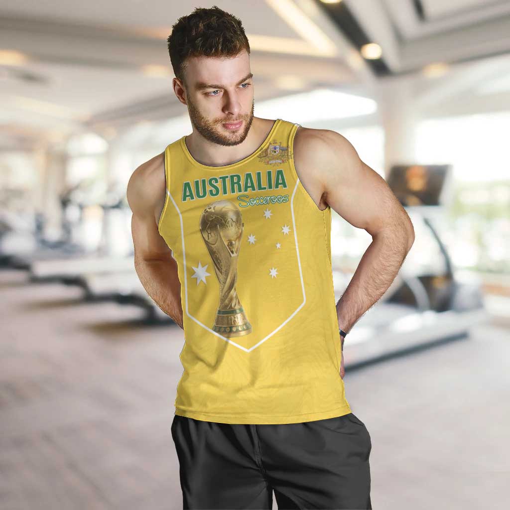 Custom Australia Soccer Men Tank Top Aussie Aussie Oi Oi Oi