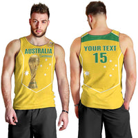 Custom Australia Soccer Men Tank Top Aussie Aussie Oi Oi Oi