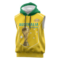 Custom Australia Soccer Sleeveless Hoodie Aussie Aussie Oi Oi Oi