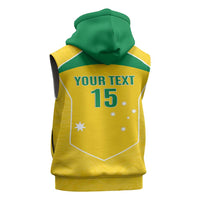 Custom Australia Soccer Sleeveless Hoodie Aussie Aussie Oi Oi Oi