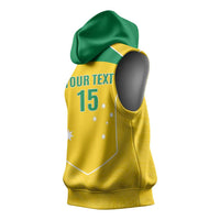 Custom Australia Soccer Sleeveless Hoodie Aussie Aussie Oi Oi Oi