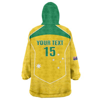 Custom Australia Soccer Wearable Blanket Hoodie Aussie Aussie Oi Oi Oi