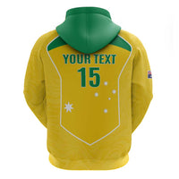 Custom Australia Soccer Zip Hoodie Aussie Aussie Oi Oi Oi