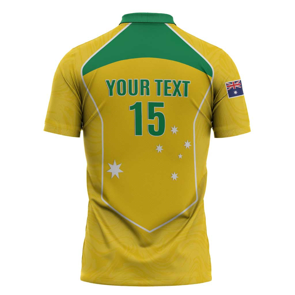 Custom Australia Soccer Zipper Polo Shirt Aussie Aussie Oi Oi Oi