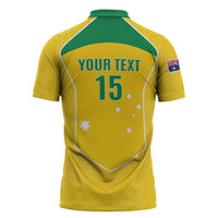 Custom Australia Soccer Zipper Polo Shirt Aussie Aussie Oi Oi Oi