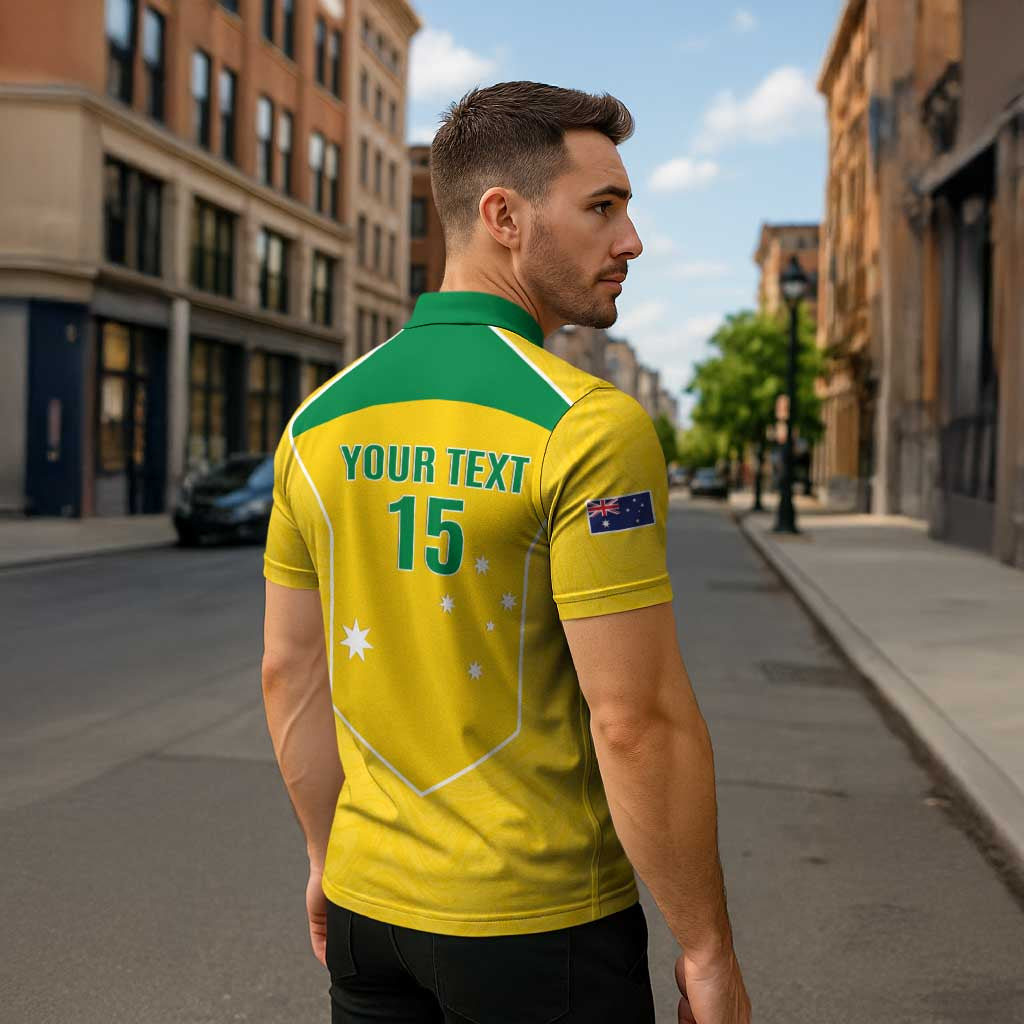 Custom Australia Soccer Zipper Polo Shirt Aussie Aussie Oi Oi Oi