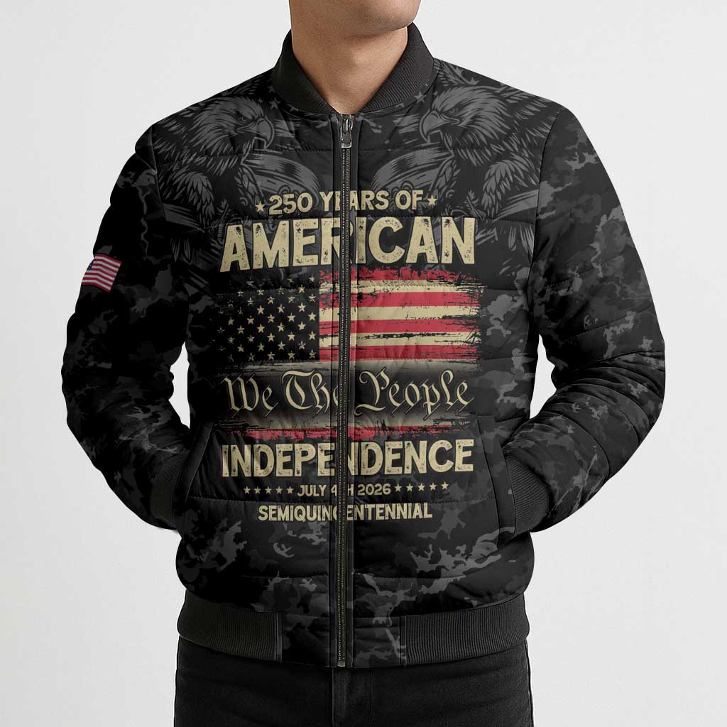 United States Bomber Puffer Jacket Semiquincentennial Anniversary - Camo Style