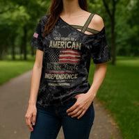 United States Cross Shoulder Shirt Semiquincentennial Anniversary - Camo Style