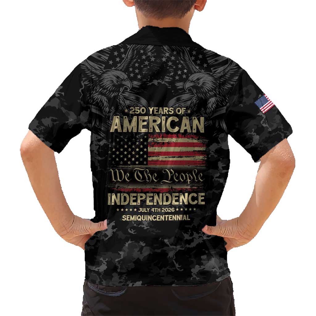 United States Kid Hawaiian Shirt Semiquincentennial Anniversary - Camo Style