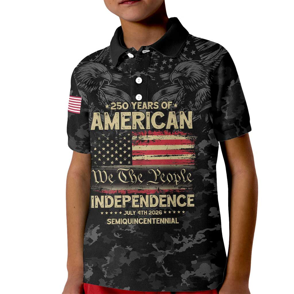United States Kid Polo Shirt Semiquincentennial Anniversary - Camo Style
