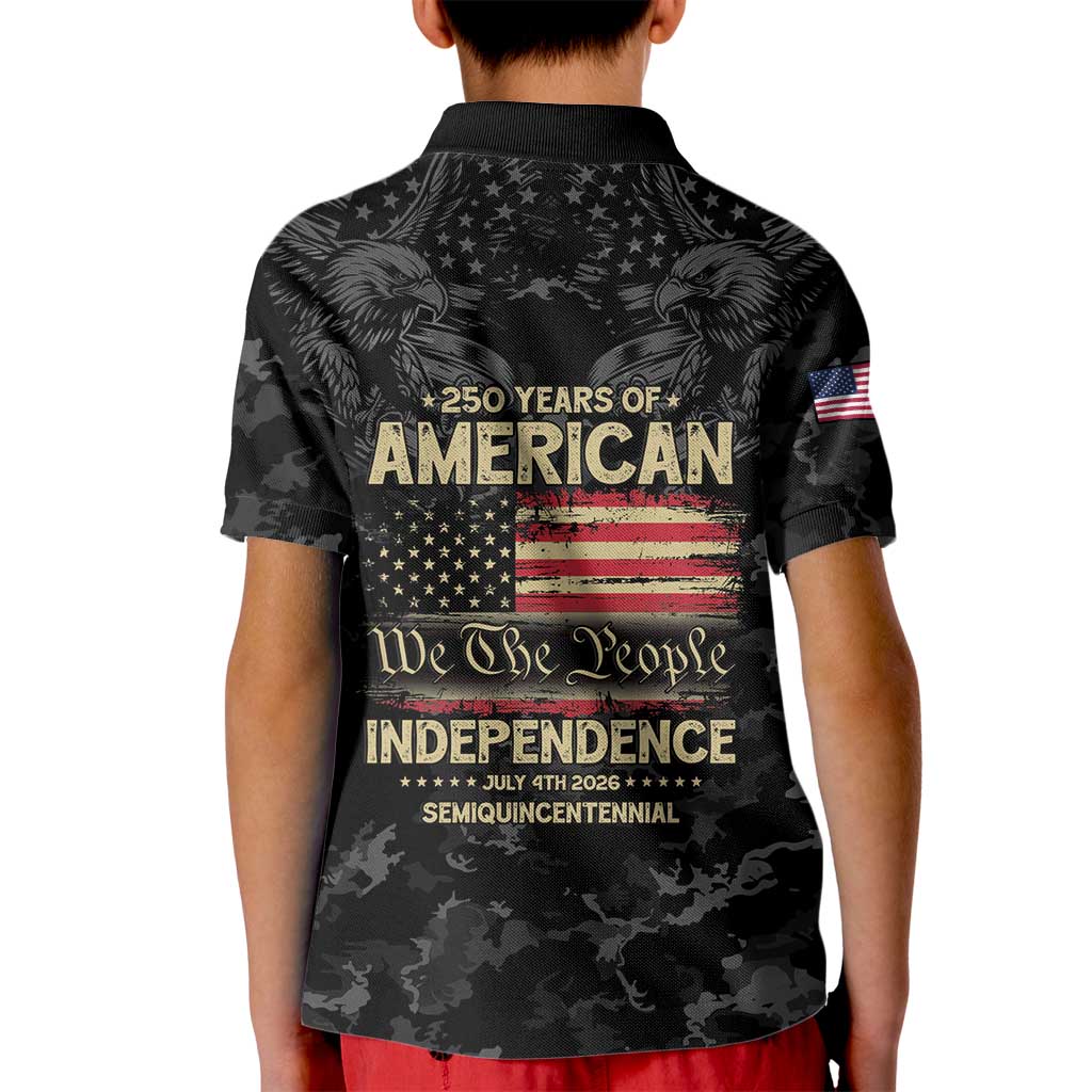 United States Kid Polo Shirt Semiquincentennial Anniversary - Camo Style