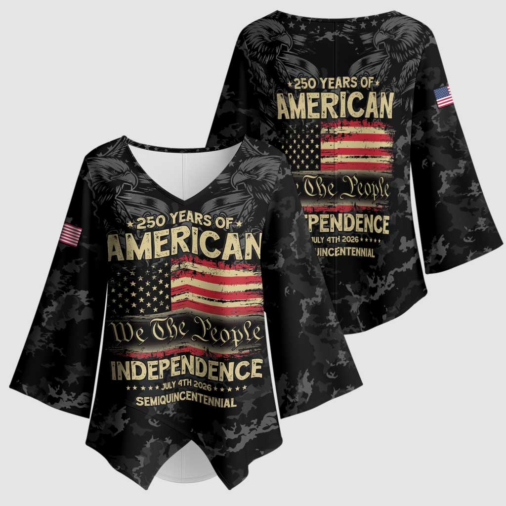 United States Kimono Sleeve Blouse Semiquincentennial Anniversary - Camo Style