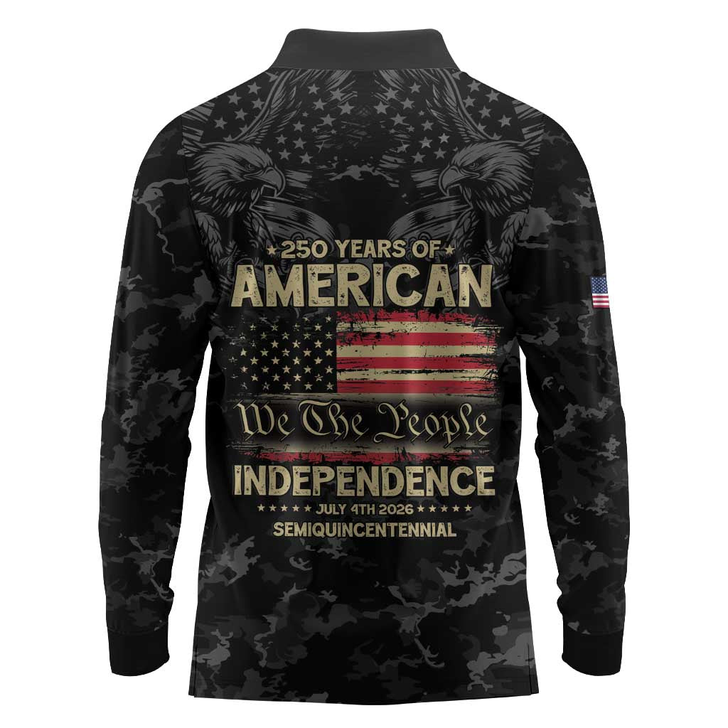 United States Long Sleeve Polo Shirt Semiquincentennial Anniversary - Camo Style