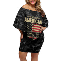 United States Off Shoulder Short Dress Semiquincentennial Anniversary - Camo Style