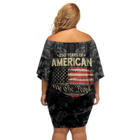 United States Off Shoulder Short Dress Semiquincentennial Anniversary - Camo Style