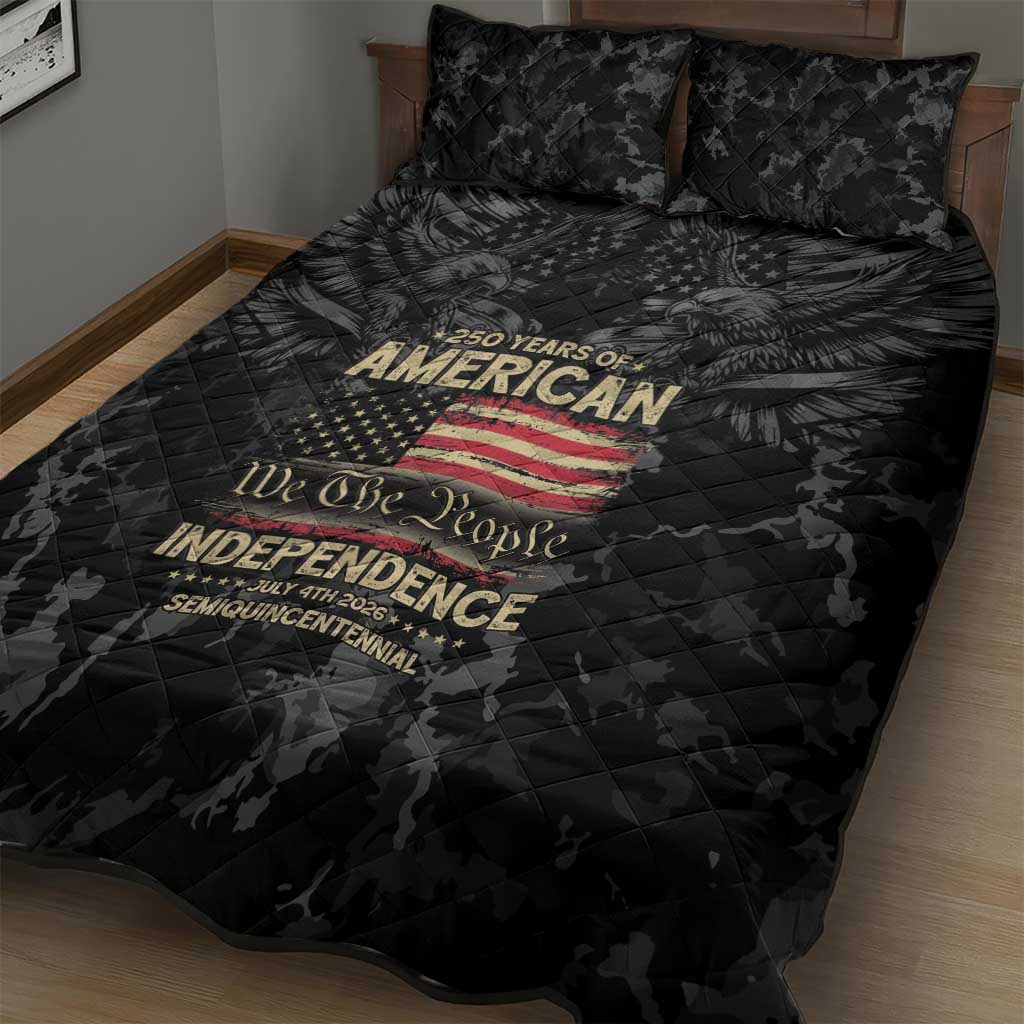 United States Quilt Bed Set Semiquincentennial Anniversary - Camo Style